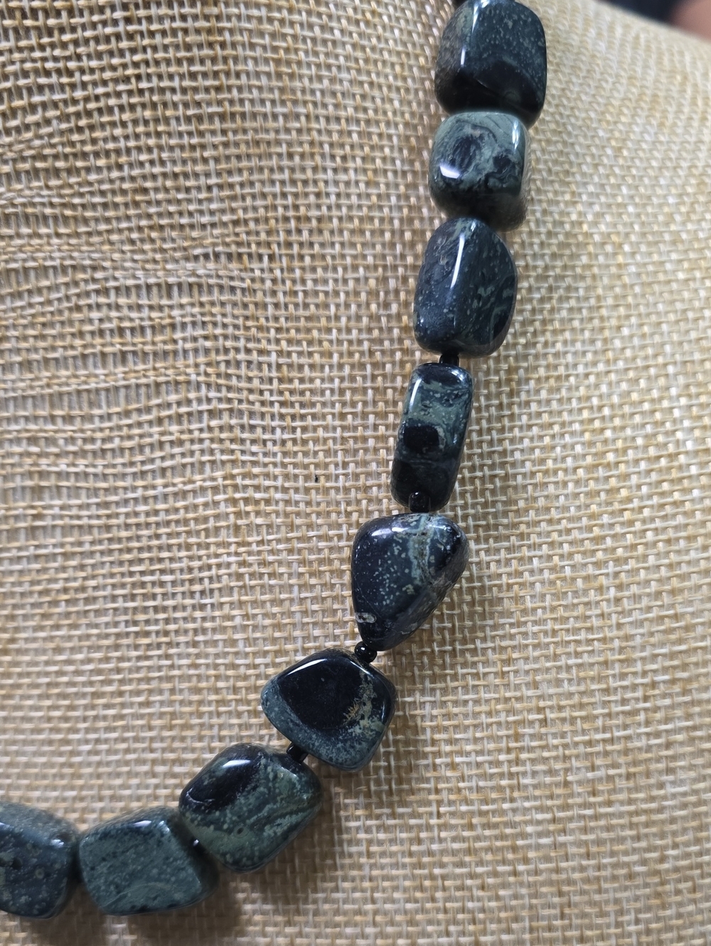 You & I Green Kambaba Jasper Stone Chunky Necklace - Picture 3 of 8